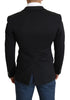 Black Single Breasted Cotton Coat Blazer