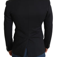 Black Single Breasted Cotton Coat Blazer