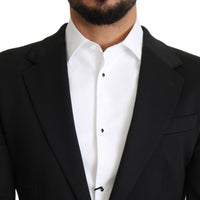 Black Single Breasted Cotton Coat Blazer