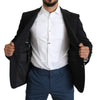 Black Single Breasted Cotton Coat Blazer