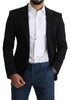 Black Single Breasted Cotton Coat Blazer