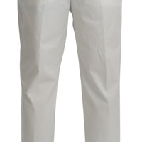 White Casual Trouser Cotton Stretch Pants