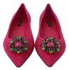 Pink Bellucci Suede Crystals Flats Shoes