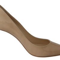 Romy 85 Nude Patent Leather Pumps