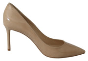 Romy 85 Nude Patent Leather Pumps