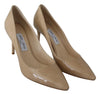 Romy 85 Nude Patent Leather Pumps