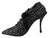 Black White Houndstooth Heels Pumps Shoes