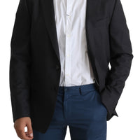 Gray Wool Single Breasted Coat Blazer