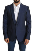 Blue Slim Fit Single Breasted MARTINI Blazer