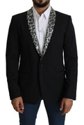 Black Sequined Single Breasted MARTINI Blazer