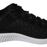 Black Polyester Adrian Sneakers Shoes