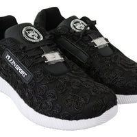 Black Polyester Runner Joice Sneakers Shoes