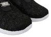 Black Polyester Runner Joice Sneakers Shoes