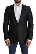 Black Jacquard Single Breasted GOLD Blazer