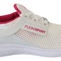 White Polyester Runner Becky Sneakers Shoes