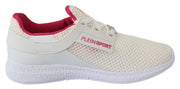 White Polyester Runner Becky Sneakers Shoes