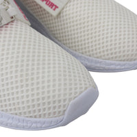 White Polyester Runner Becky Sneakers Shoes