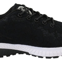 Black Polyester Runner Umi Sneakers Shoes