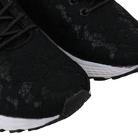 Black Polyester Runner Umi Sneakers Shoes