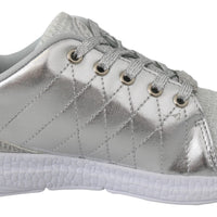 Silver Polyester Runner Gisella Sneakers Shoes