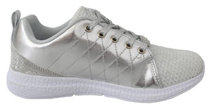 Silver Polyester Runner Gisella Sneakers Shoes