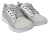 Silver Polyester Runner Gisella Sneakers Shoes