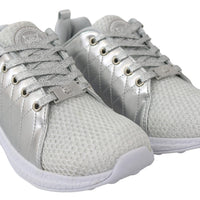 Silver Polyester Runner Gisella Sneakers Shoes
