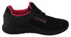 Black Polyester Runner Becky Sneakers Shoes