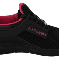 Black Polyester Runner Becky Sneakers Shoes