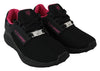 Black Polyester Runner Becky Sneakers Shoes