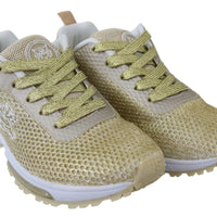 Gold Polyester Gretel Sneakers Shoes