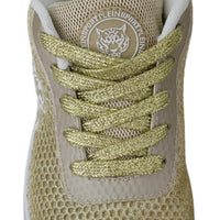 Gold Polyester Gretel Sneakers Shoes