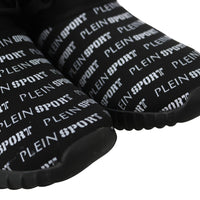 Black Polyester Runner Henry Sneakers Shoes
