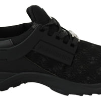 Black Polyester Runner Beth Sneakers Shoes