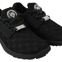 Black Polyester Runner Beth Sneakers Shoes