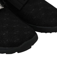 Black Polyester Runner Beth Sneakers Shoes