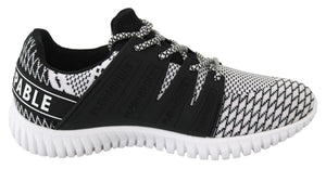 White Polyester Runner Mason Sneakers Shoes