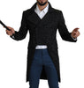 Black Studded Double Breasted Tailcoat Blazer