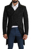 Black Studded Double Breasted Tailcoat Blazer