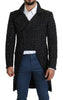 Black Studded Double Breasted Tailcoat Blazer