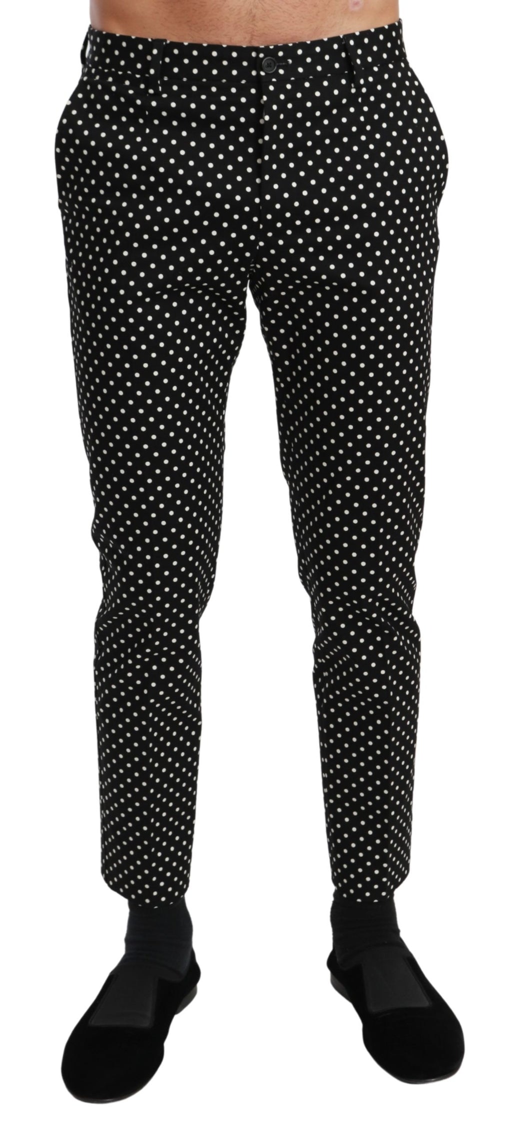 Black Polka Dots Casual Trouser Pants