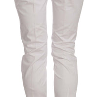 White High Waist Skinny Cropped Trouser Pants