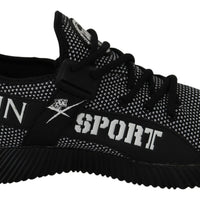 Black Polyester Runner Mason Sneakers Shoes