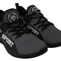 Black Polyester Runner Mason Sneakers Shoes