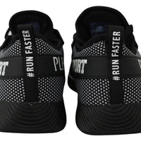 Black Polyester Runner Mason Sneakers Shoes