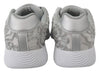 Silver Polyester Runner Joice Sneakers Shoes