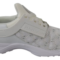 White Polyester Runner Beth Sneakers Shoes