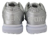 Silver Polyester Runner Jasmines Sneakers Shoes