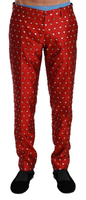 Red Crystal Formal Dress Trouser Pants