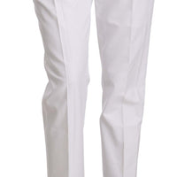 White Cotton Stretch Formal Trouser Pants